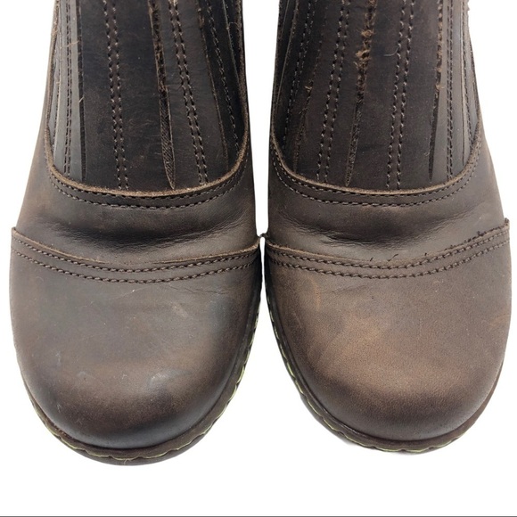 El Naturalista Brown Leather Slip On Heeled Ankle Boots Size 7 - Picture 9 of 10